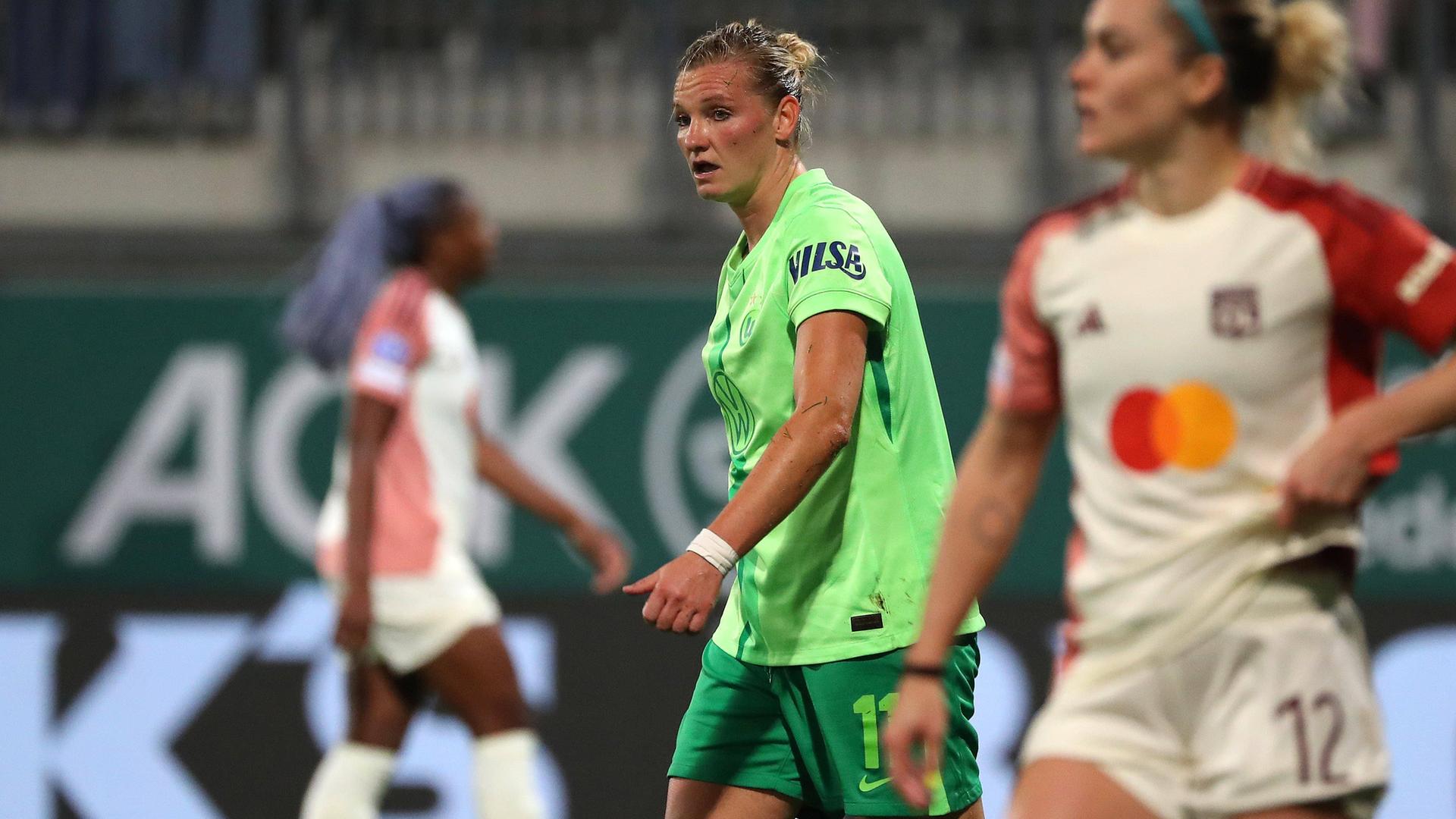 Alexandra Popp hat gegen Olympique Lyon ihre 100. Partie in der Königsklasse gespielt.