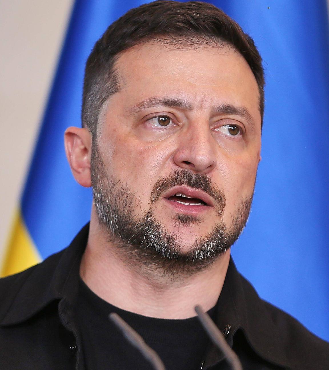 Der ukrainische Präsident Wolodymyr Selenskyj am 13.08.2025 im Bundeskanzleramt während der Pressekonferenz nach virtuellem Ukraine-Gipfel in Berlin.
