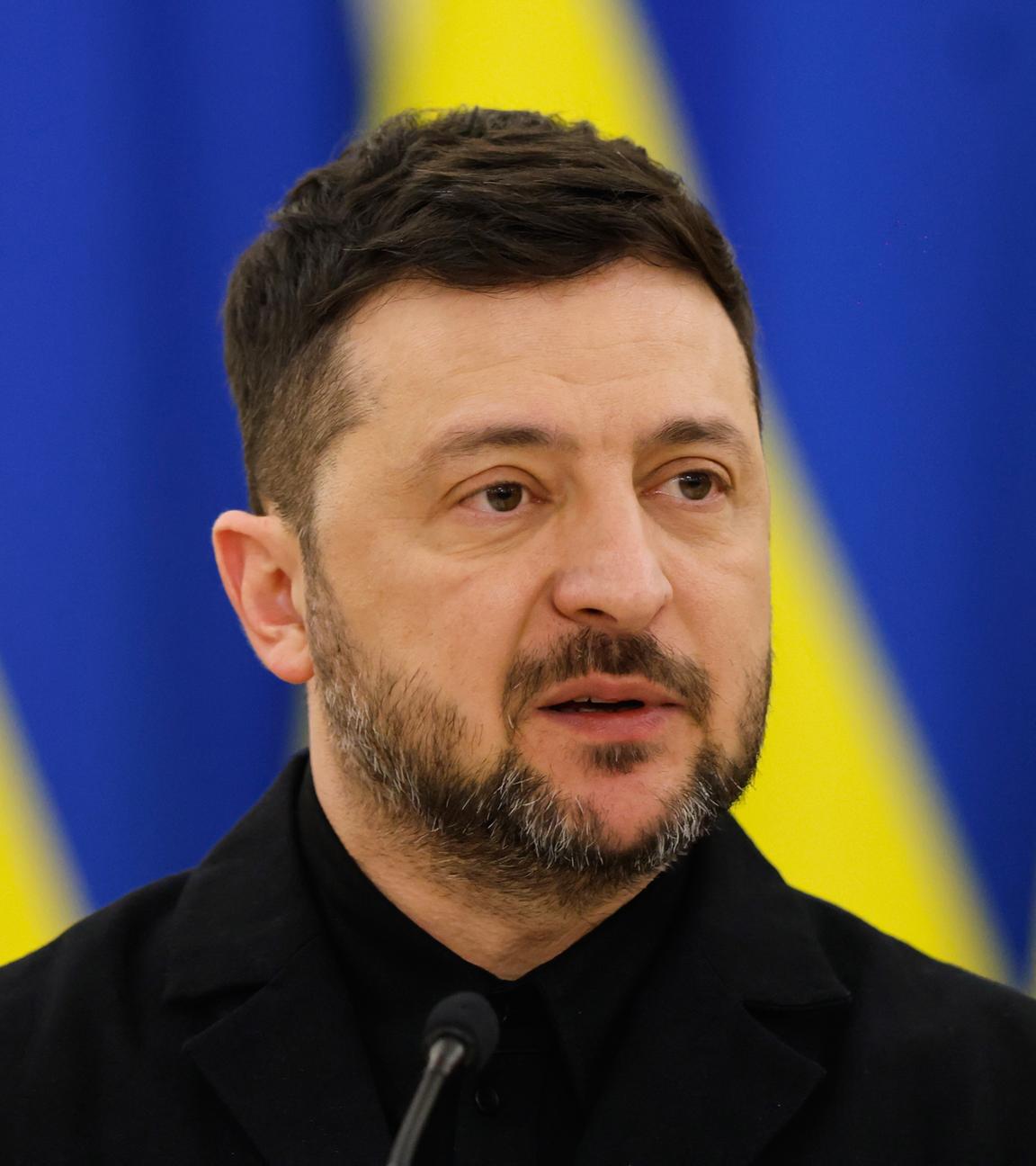 Der ukrainische Präsident Wolodymyr Selenskyj spricht am 25.01.2026 während einer gemeinsamen Pressekonferenz mit dem litauischen Präsidenten Nauseda und dem polnischen Präsidenten Nawrocki im Präsidentenpalast in Vilnius.