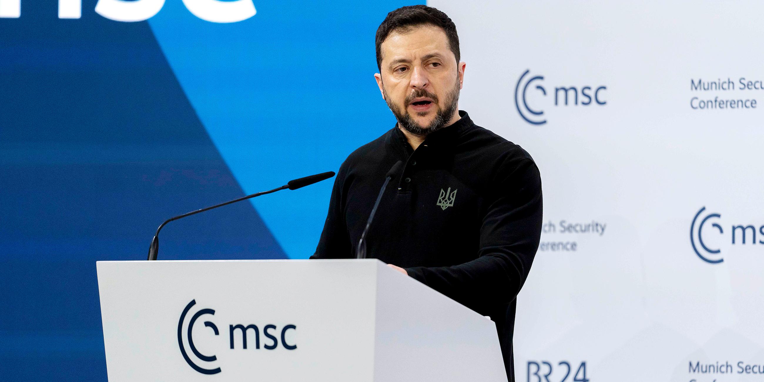 Wolodymyr Selenskyj, Präsident der Ukraine, spricht während der 61. Münchner Sicherheitskonferenz am 15.02.2025