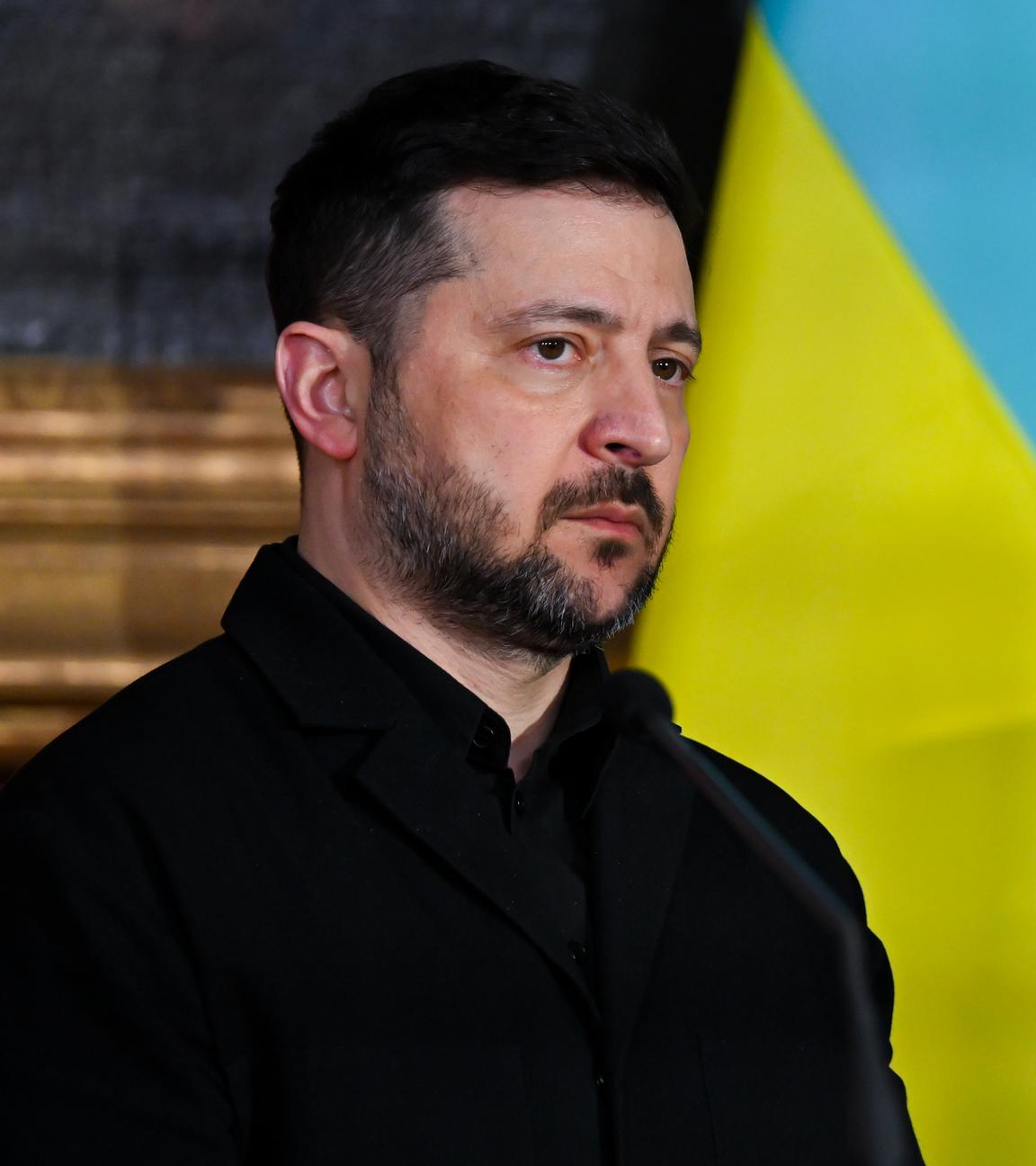 Der ukrainische Präsident Wolodymyr Selenskyj in München vor der Verleihung des Ewald-von-Kleist-Preis