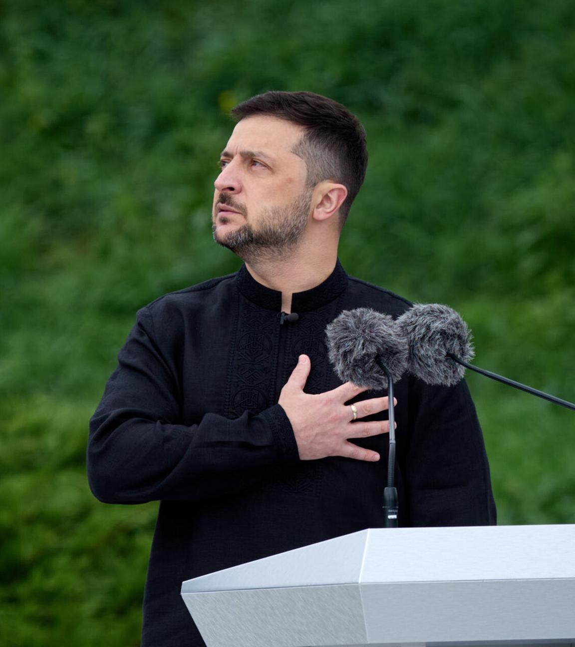 Der Ukrainische Präsident Wolodymyr Selenskyj nimmt an den Feierlichkeiten zum Unabhängigkeitstag der Ukraine am 22.08.2025 teil.