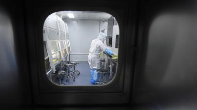 Labormitarbeiter in Wuhan untersucht Proben des neuartigen Coronavirus.