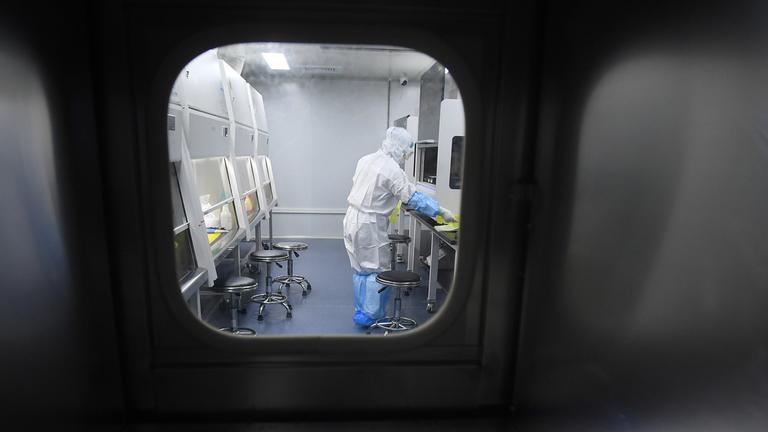 Labormitarbeiter in Wuhan untersucht Proben des neuartigen Coronavirus.