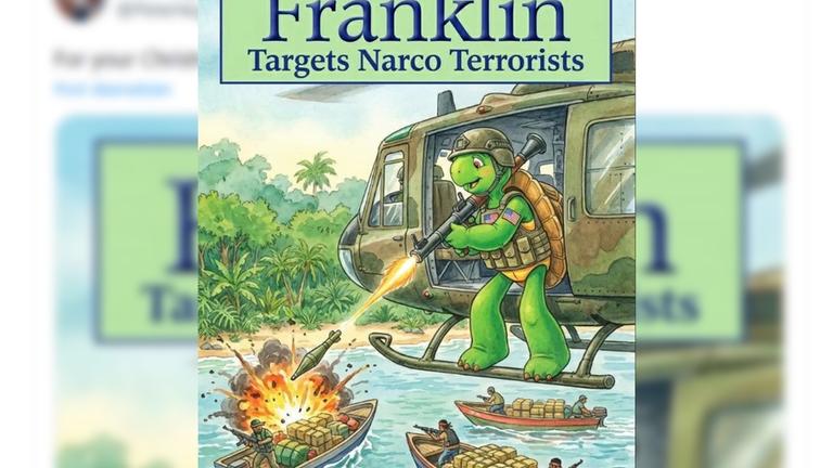 Screenshot x Beitrag von PeteHegseth mit Schildkröte Franklin