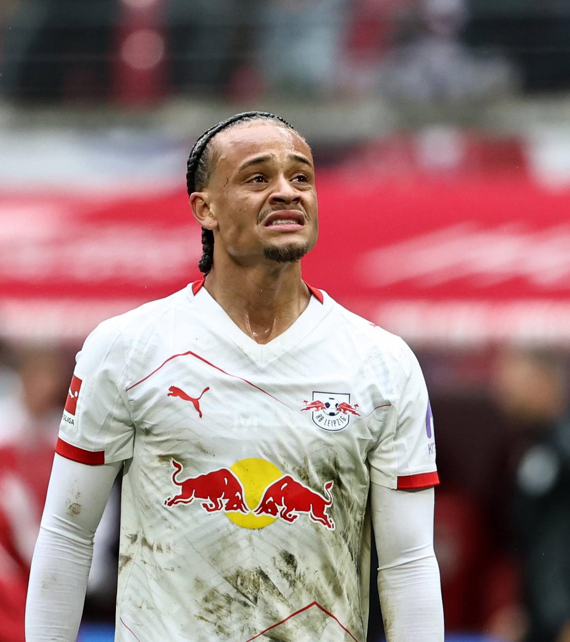 Xavi Simons (Leipzig) enttäuscht nach der 2:3 Niederlage.