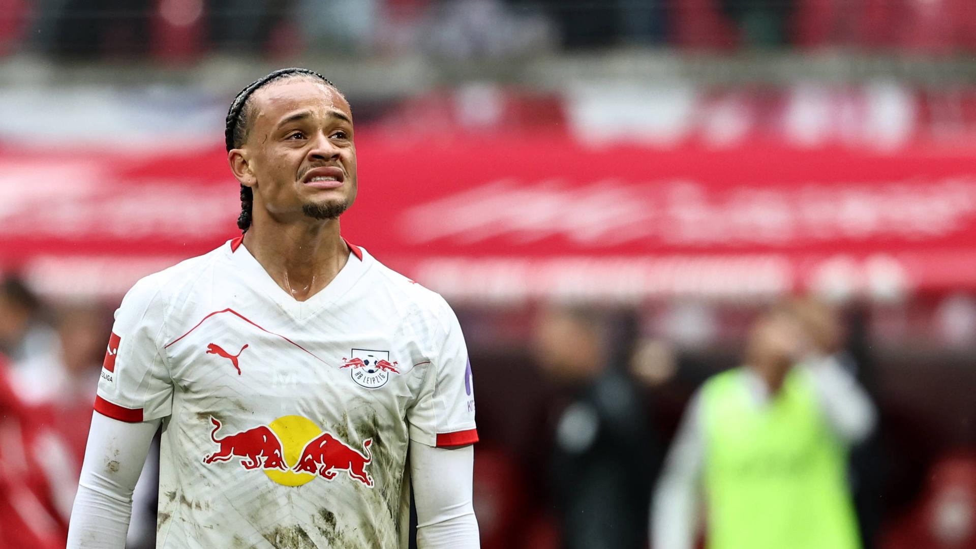 Xavi Simons (Leipzig) enttäuscht nach der 2:3 Niederlage.