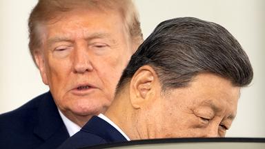 President Donald Trump watches as China's President Xi Jinping departs the West Wing of the White House, Thursday, Sept. 24, 2026, in Washington
