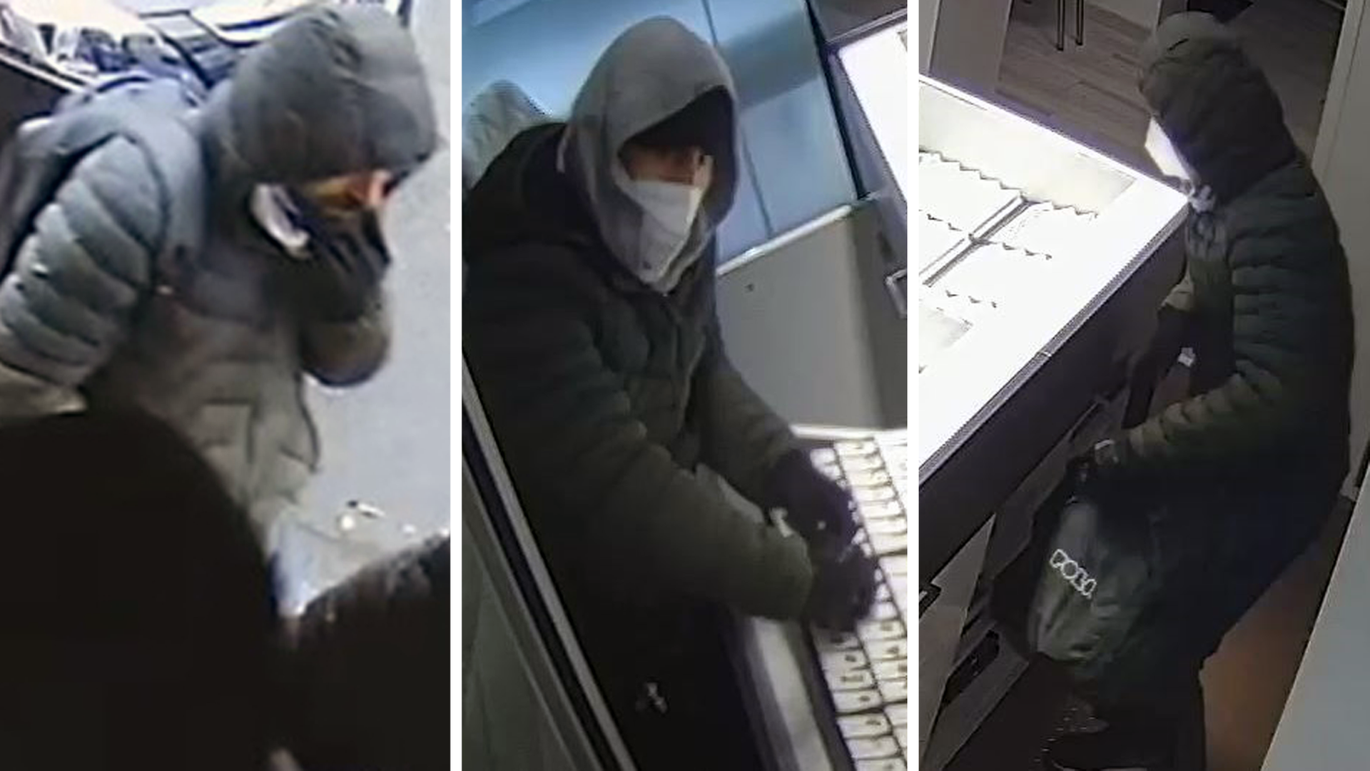 Einer der Tatverdächtigen trug einen schwarzen Rucksack. 