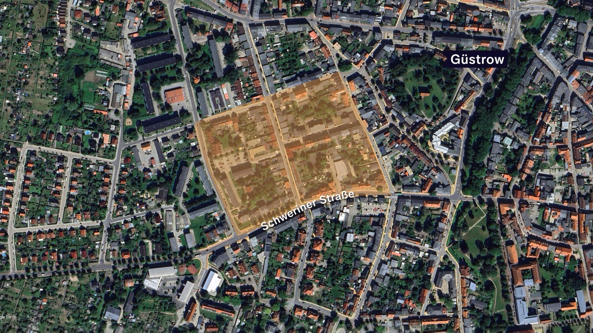 Kartenansicht von Fabians Zuhause in der Schweriner Straße in Güstrow.