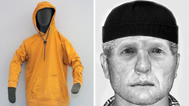 Phantombild und Kleidung des Gesuchten