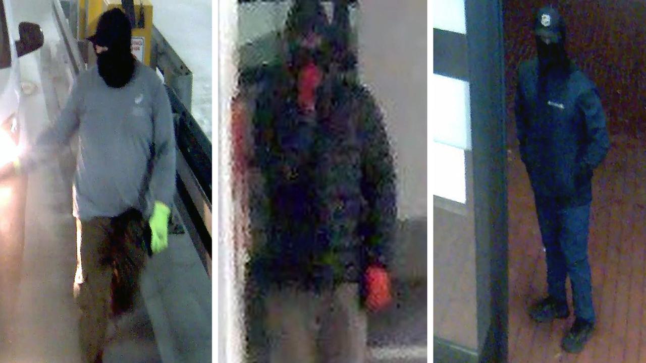 Die drei Tatverdächtigen während des Überfalls in Gelsenkirchen