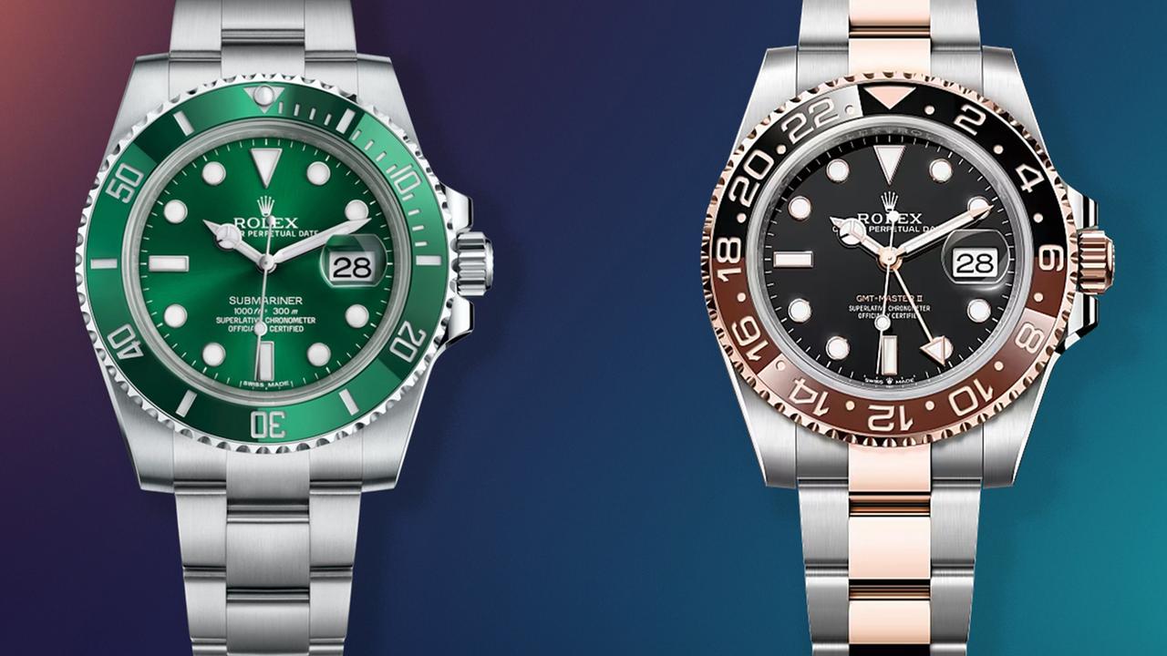 Geraubte Uhren: Rolex Submariner in Grün (links), Rolex GMT Master II (rechts)
