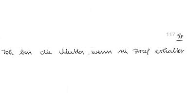 Schriftprobe von einem der anonymen Briefe
