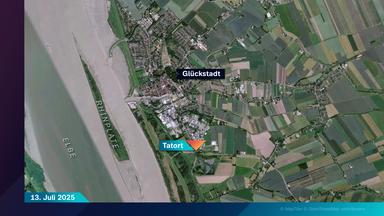 Karte von Glückstadt mit der Lage der Sozialunterkunft