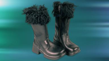 Schwarze Stiefel mit Fellbesatz, die Sandra Wißmann am Tag ihres Verschwindens trug