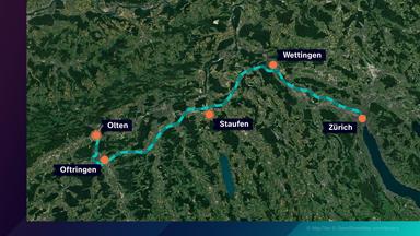 Karte der Schweiz mit wichtigen Örtlichkeiten