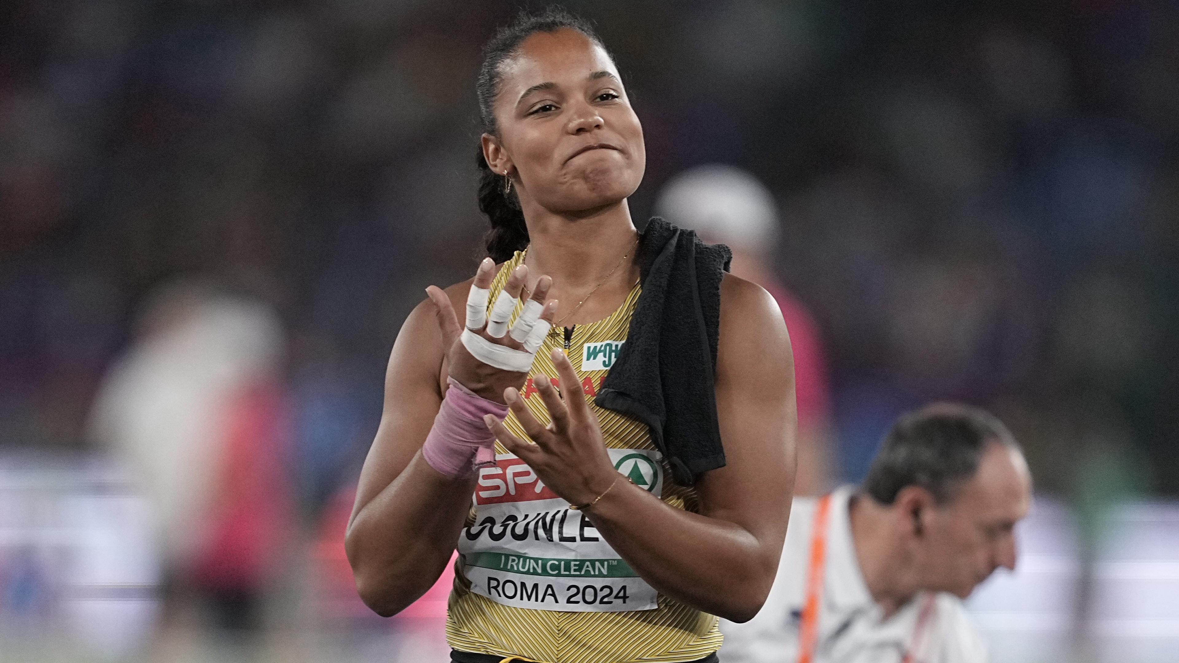 Yemisi Ogunleye bei der Leichtahletik EM 2024.