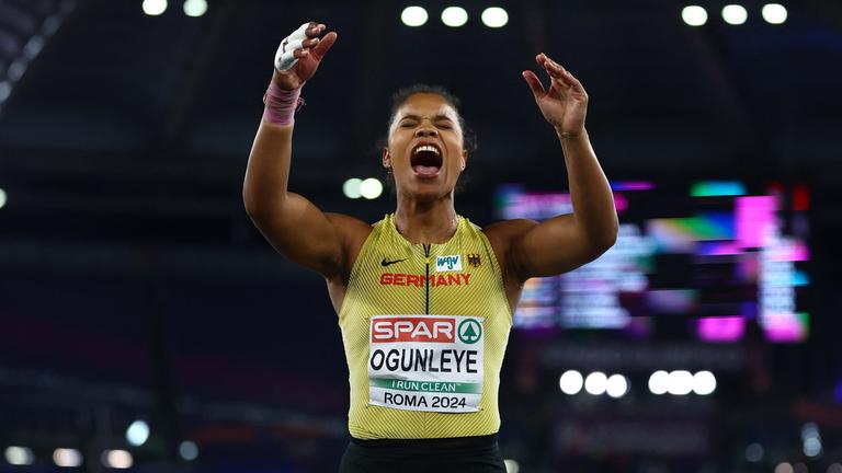 Yemisi Ogunleye bei der Leichtahletik EM 2024.