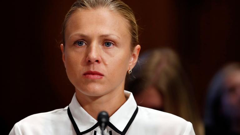 Die ehemalige russische Olympionikin und Anti-Doping-Whistleblowerin Yuliya Stepanova nimmt am Mittwoch, dem 25.07.2018, im Kapitol in Washington an einer Anhörung der Helsinki-Kommission über die Auswirkungen von Doping im internationalen Sport teil. 