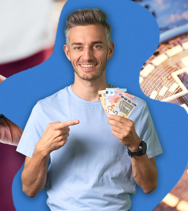 Marvin Neumann samt Smartphone & Kryptowährung