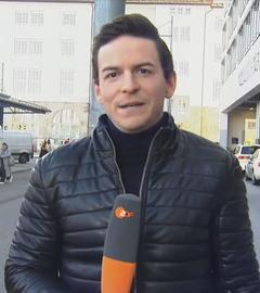 ZDF-Reporter Moritz Neuß berichtet aus München über den Warnstreik im Nahverkehr