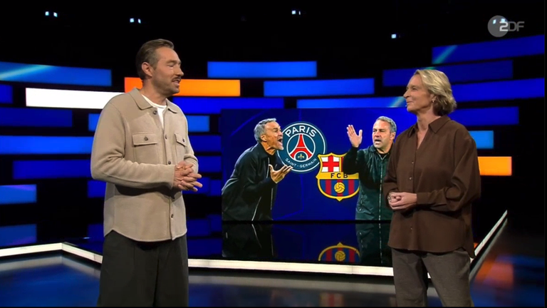 Martina Voss-Tecklenburg, Trainerin des FC Zürich, als Expertin im ZDF-Sportstudio nach dem Spiel Bayern München gegen Arsenal.