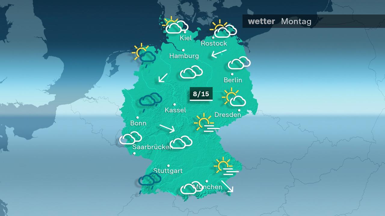 Wettervorhersage für Montag,  4.3.2024