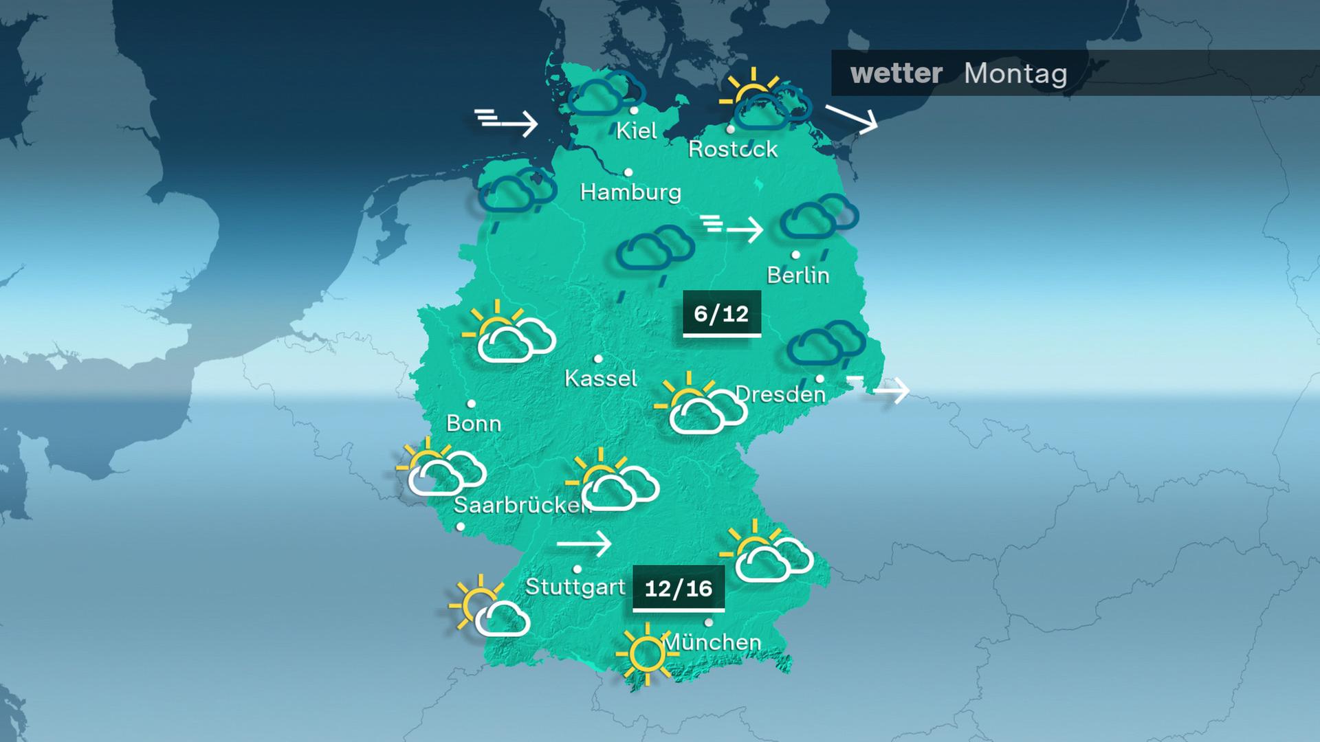 Wetter für Montag, 5.2.2024