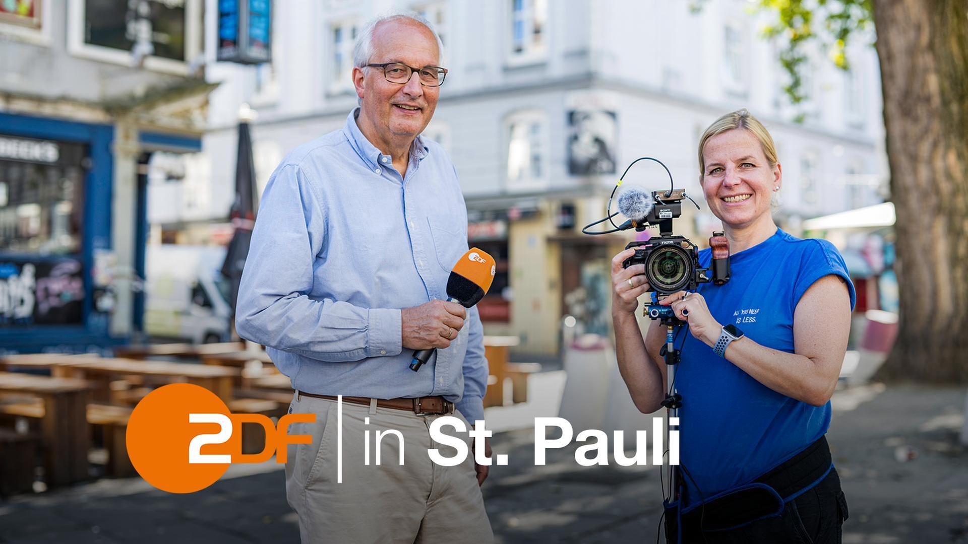 ZDF-Reporter Ralf Zimmermann von Siefart und Kamera-frau Karen Hinkelmann 