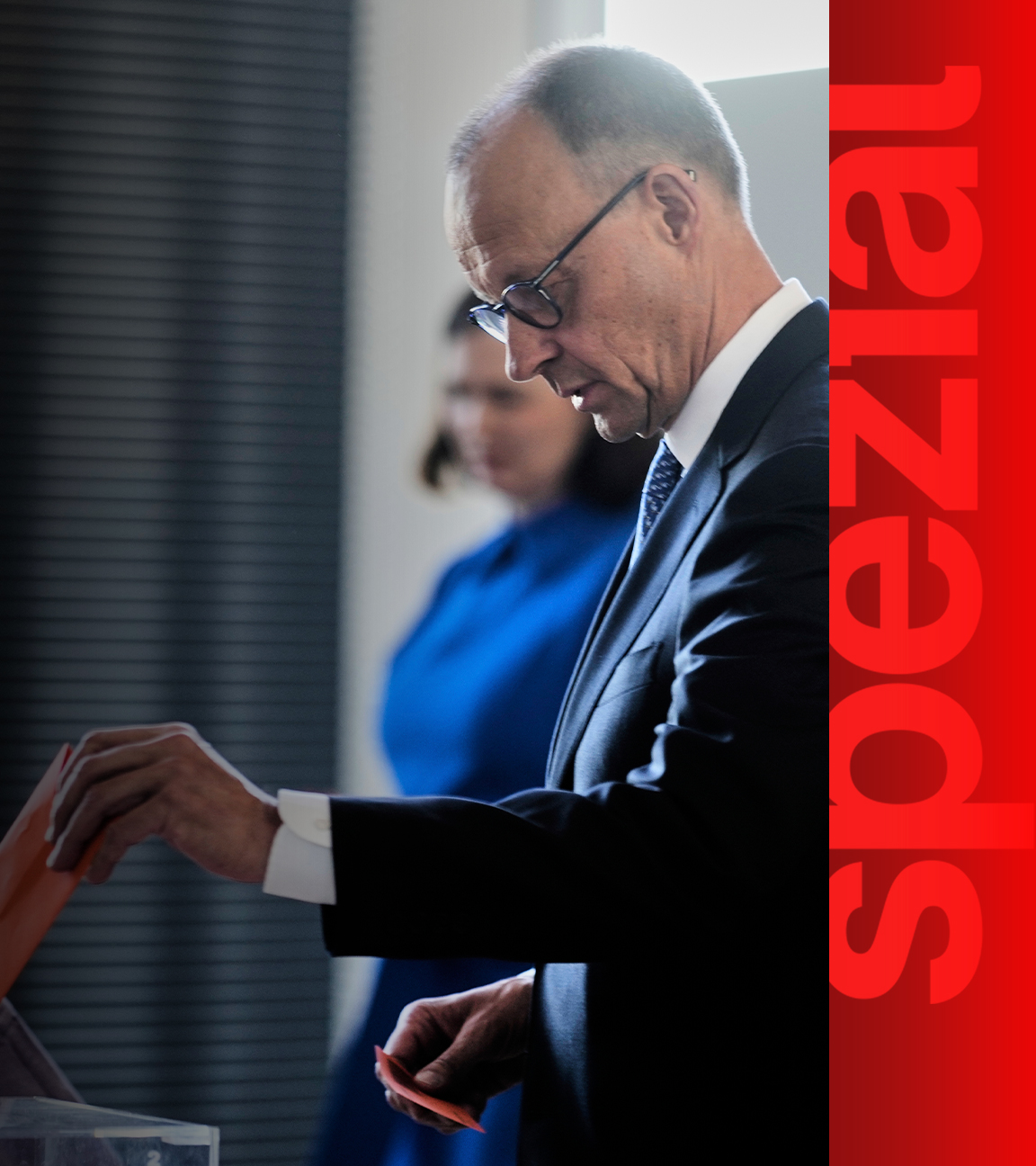 Friedrich Merz gibt seine Stimme bei der Kanzlerwahl ab