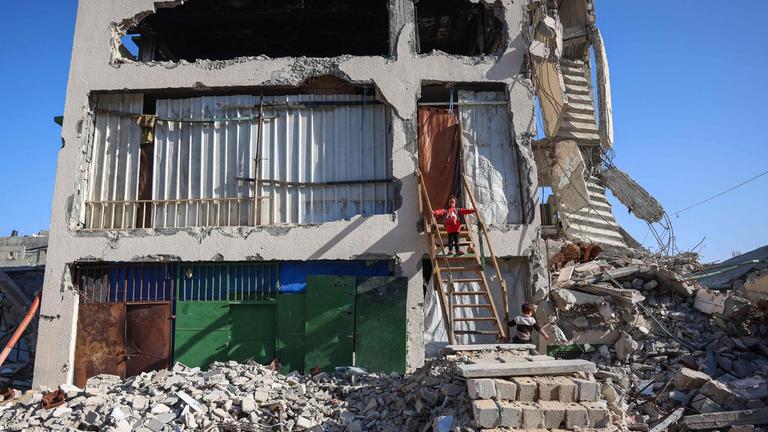 Zerstörtes Haus im Gazastreifen