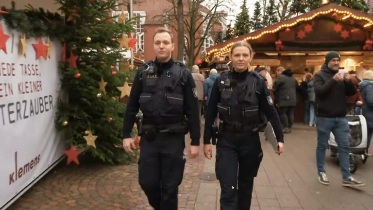 Zollkontrolle auf dem Weihnachtsmarkt Münster