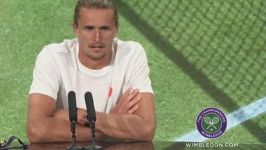 Alexander Zverev bei der Pressekonferenz nach dem Wimblon-Aus in der 1. Runde