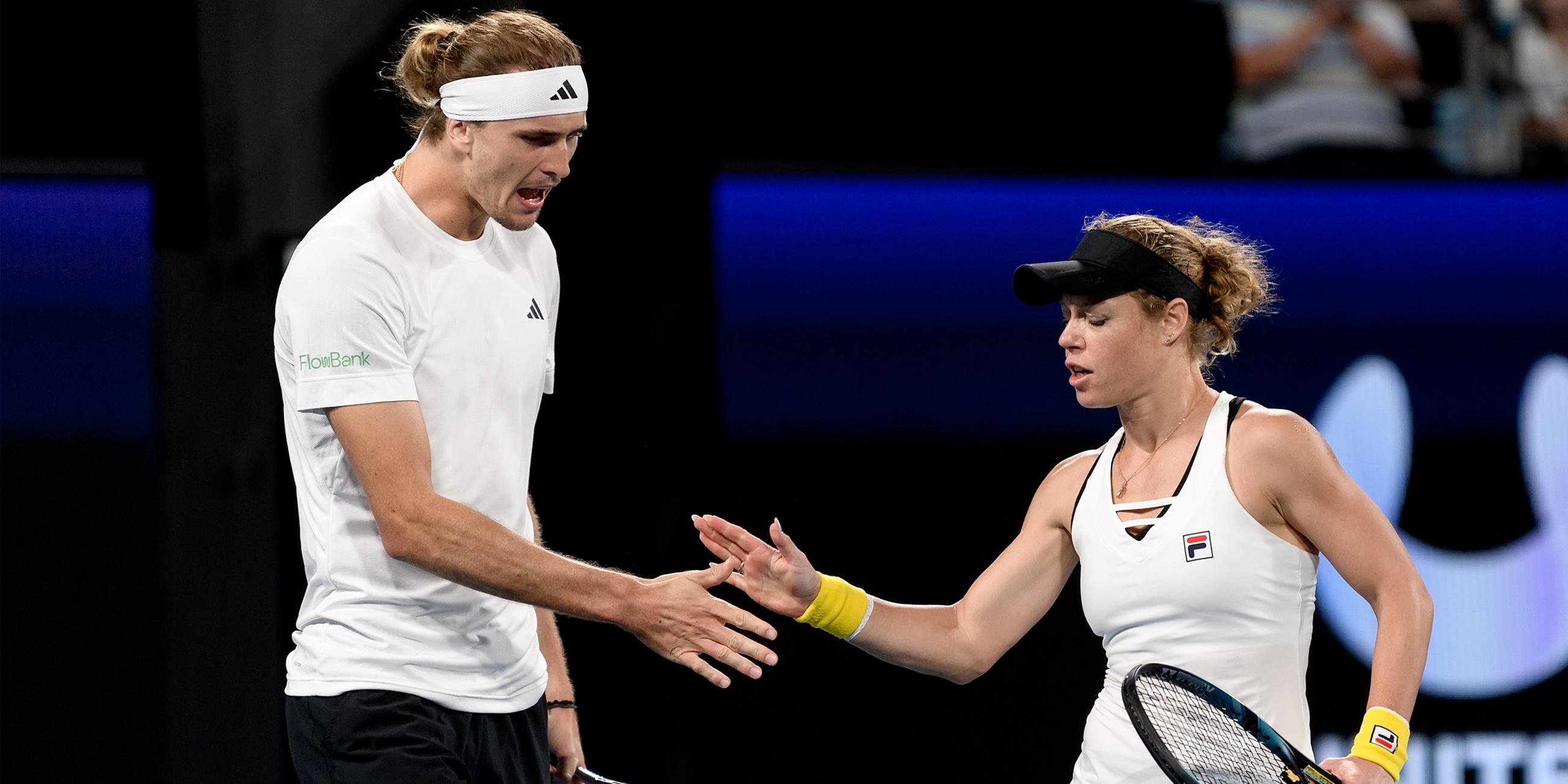Laura Siegemund (r) und Alexander Zverev 